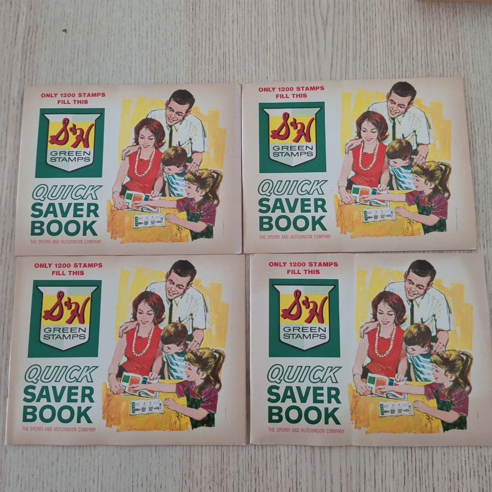 1960s S & H Green Stamps Quick Saver Book - NO Stamps Vtg Lot Of 4